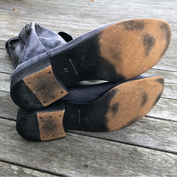 Felmini Anthropologie Over The Knee Fold Over Gray Grey Leather Boots 11/42 - Picture 16 of 17